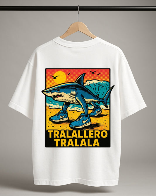 Sırt Baskılı "Tralallero Tralala" Oversize T-Shirt