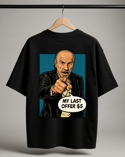 Sırt Baskılı "Last Offer" Oversize T-Shirt
