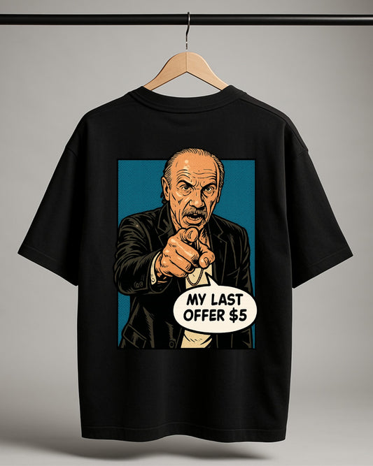 Sırt Baskılı "Last Offer" Oversize T-Shirt