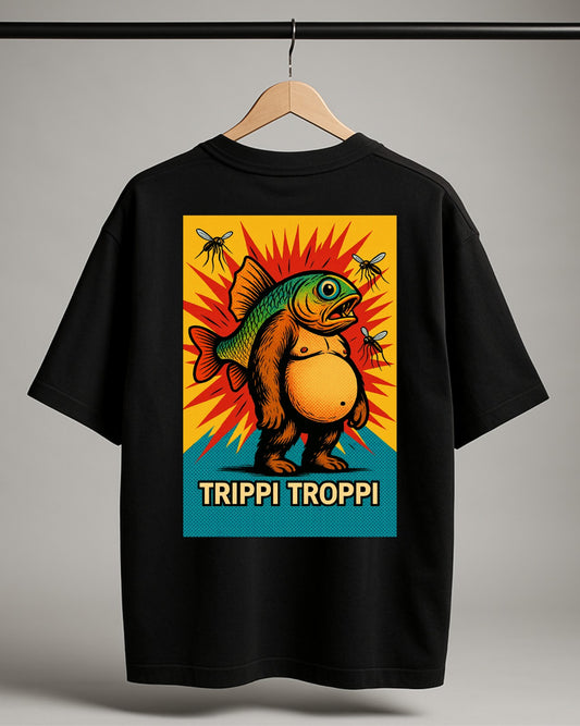 Sırt Baskılı "Trippi Troppi" Oversize T-Shirt