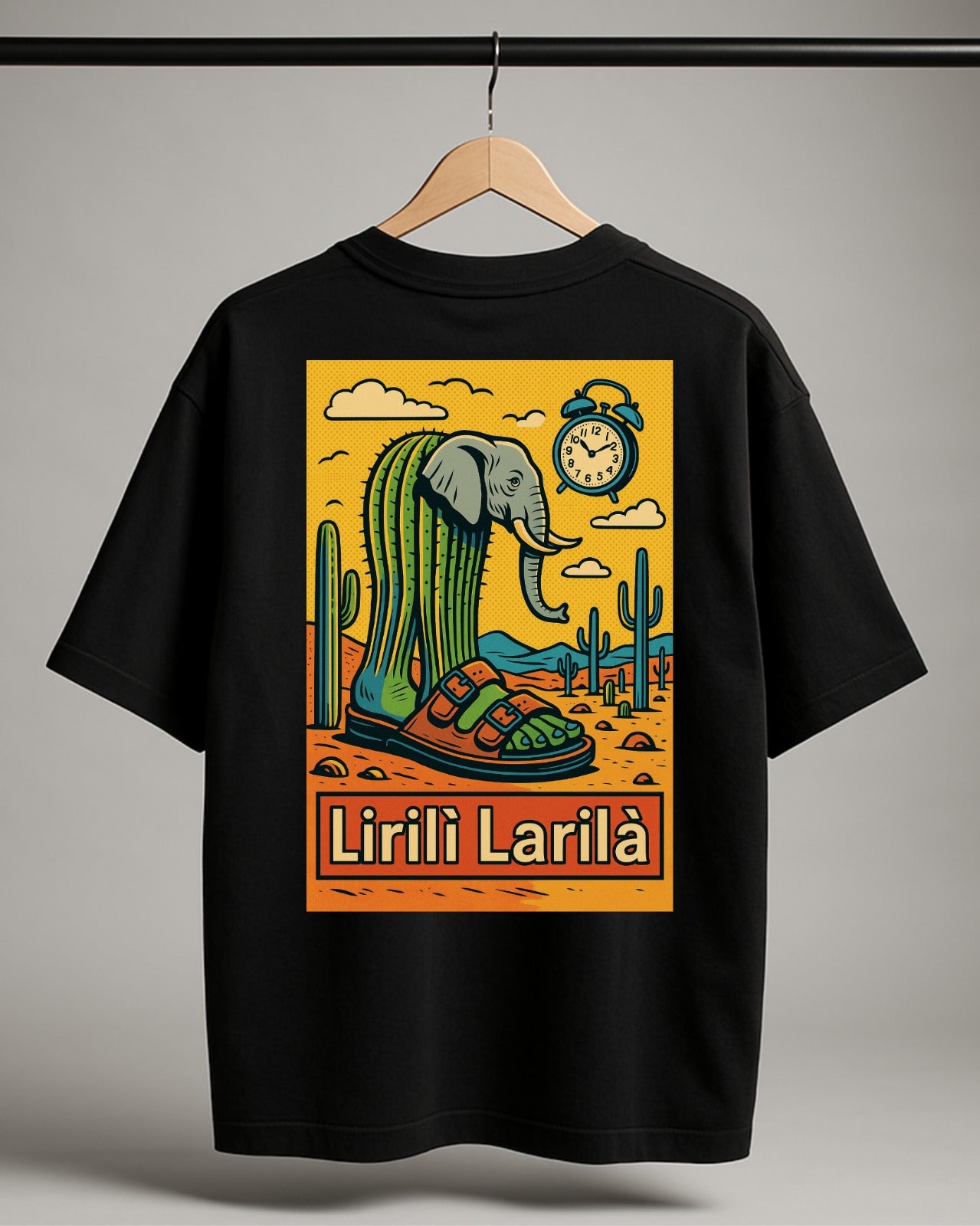 Sırt Baskılı "Lirili Larila" Oversize T-Shirt