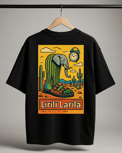 Sırt Baskılı "Lirili Larila" Oversize T-Shirt